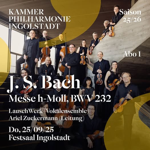 Saisonstart Kammerphilharmonie Ingolstadt am 25.9. mit Bachs „h-moll-Messe“ und „Lauschwerk“