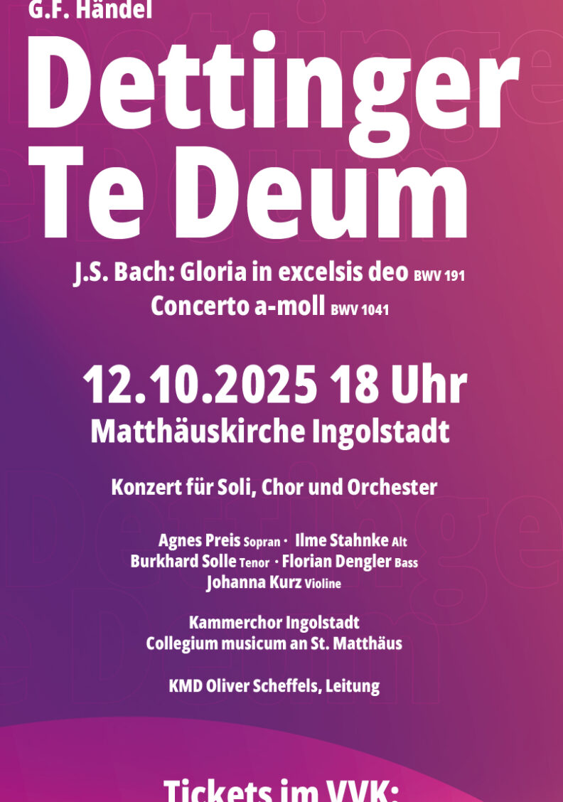 Kammerchor Ingolstadt singt Händels „Dettinger Te Deum“