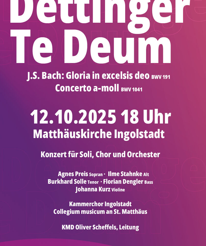 Kammerchor Ingolstadt singt Händels „Dettinger Te Deum“