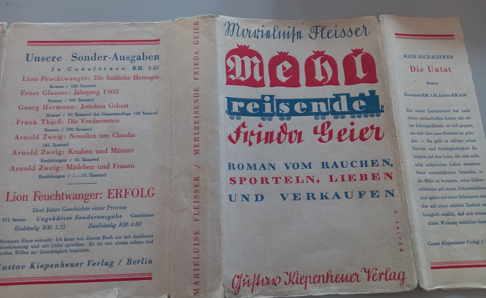 Rarität von 1931: Schutzumschlag von Marieluise Fleißers Roman an Fleißerarchiv übergeben
