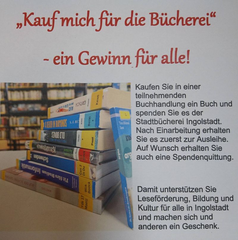 Spendenaktion der Ingolstädter Stadtbücherei: „Kauf mich für die Bücherei“