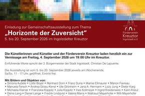 „Horizonte der Zuversicht“: 17. Jahresausstellung im Ingolstädter Kreuztor